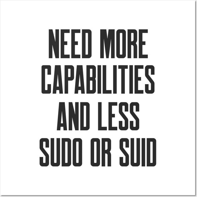 Cybersecurity Need More Capabilities and Less Sudo or SUID Wall Art by FSEstyle